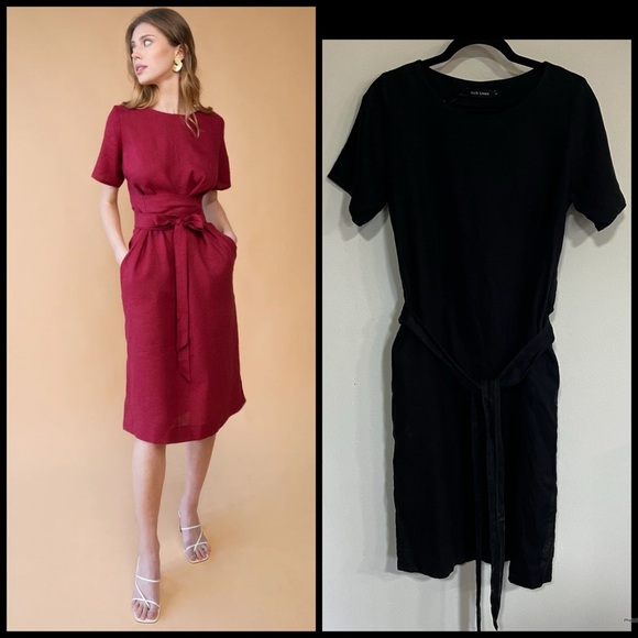 Niche Linen Amelia Linen Midi Dress - Picture 1 of 13